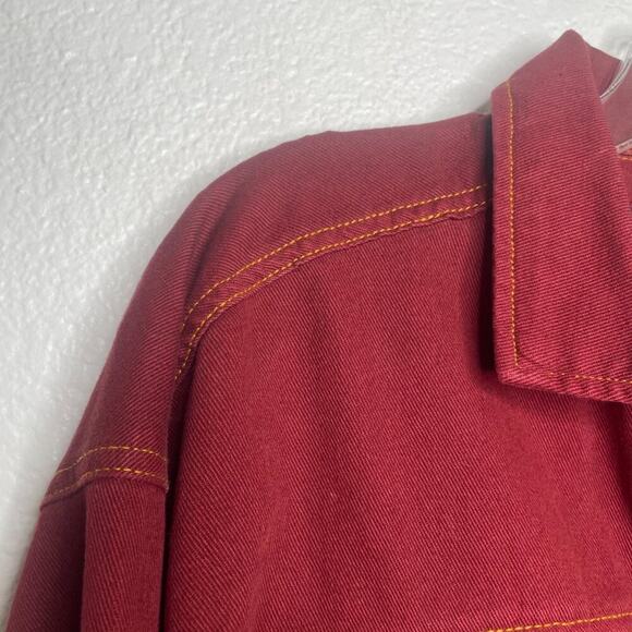 BDG Urban Outfitters Womens Red Jacket Size Small Denim Long Sleeve Button Front - Picture 8 of 13